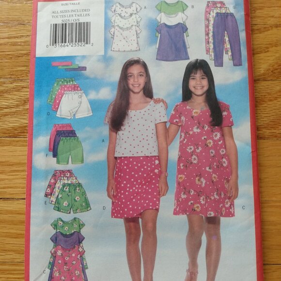 Girls Top, Dress, Skort, Shorts, Leggings Sewing Pattern Size 7-14 Butterick 502 - Picture 10 of 10
